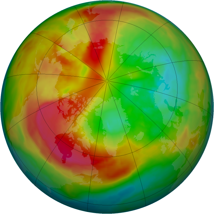 Arctic ozone map for 01 March 2014